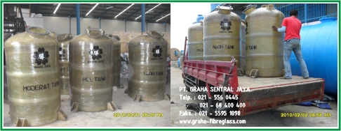 Tangki Kimia Fibreglass / Storage Chemical Tank FRP